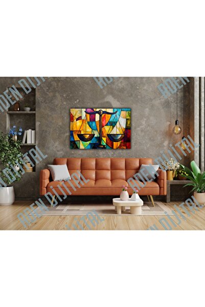 Aden TABLIE DIGITALĂ DECORATIVĂ MULTICOLORĂ PE CANVAS CU TEMATICĂ BALANȚA JUS...