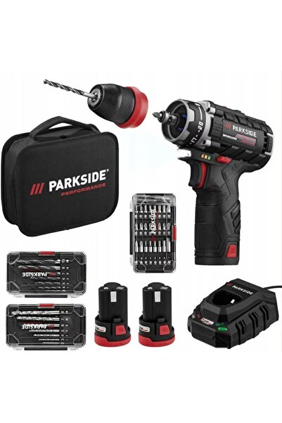 PARKSIDE Бормашина и винтоверт Performance, комплект с 2 батерии, аксесоари, ...
