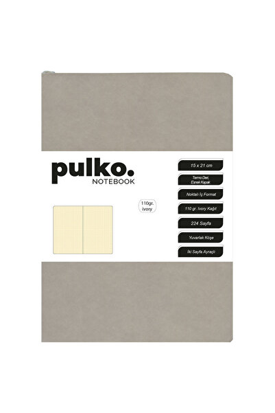 Pulko دفتر ملاحظات 110 جرام، ورق عاجي، مقاس A5، جلد حراري، 224 صفحة، منقط، رم...