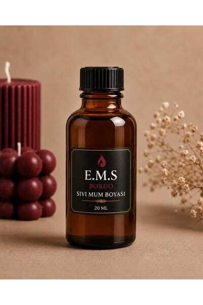 E.M.S AVM 20 ML BORDO SIVI MUM BOYASI LİKİT PİGMENT HOBİ VE MUM BOYASI.