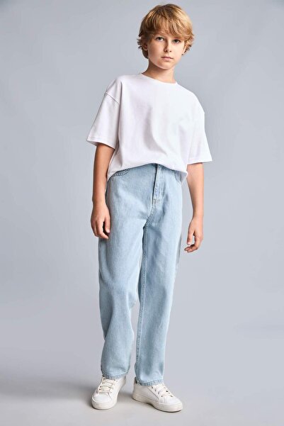 DeFacto Pantaloni Balloon Fit Jean albastru deschis pentru băieți H8871A826AU