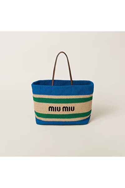 Miu Miu حقيبة حمل من القماش المنسوج 31 * 31 * 13 سم