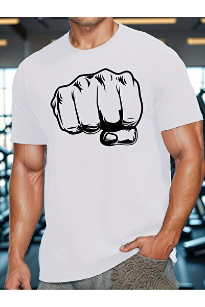 12 Teknoloji Men'S Fist Pattern T-Shirt Casual Sports Short Sleeve, Breathabl...
