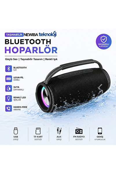 Newiba Teknoloji Bluetooth Hoparlör Taşınabilir Kablosuz Speaker Suya Dayanık...