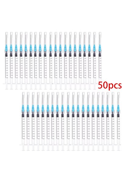 Choice 50 قطعة من الحقن الزرقاء سعة 1 مل، 50 قطعة / 5 قطع، حقنة لوير لوك سعة ...