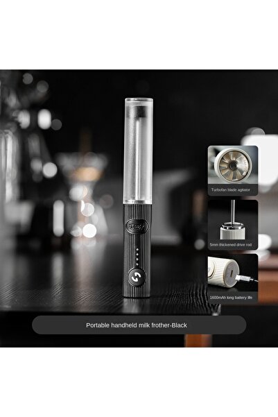 Choice3 Black Wireless Electric Mini Milk Frother Coffee Whisk Portable Egg B...