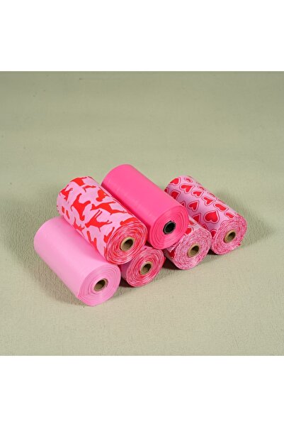 Choice random 8 Rolls (120 Count) Dog Poop Bags - Pink & Red Heart Patterns, ...