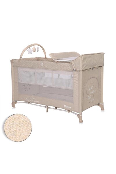 LORELLİ Patut pliabil Noemi Plus, 2 nivele cu accesorii, Fog Beige Star