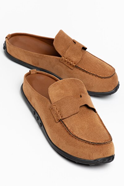 Hayalimdeki Ayakkabı Ugan Women's Tan Suede Poly Sole Detailed Slippers