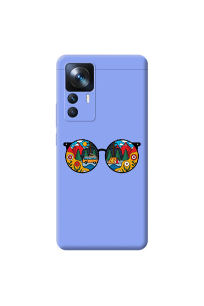 Other Xiaomi Mi 12T Round Glasses Light Purple Colored Silicone TPU Θήκη