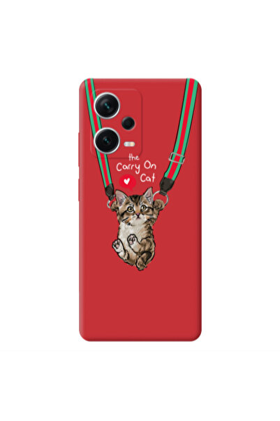 Other Xiaomi Poco X5 Swinging cat Red Colored Silicone TPU Θήκη