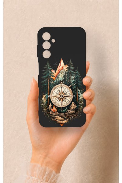 Vip Case Samsung M14 Compatible Compass Forest Pattern Silicone Case