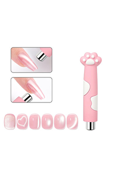 Choice4 Pink YIKOOLIN Cat Paw Magnets Nail Tool Varnish Strong Magnet Rod Nai...
