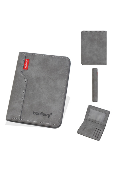 Choice Gray New Slim Men's Wallet Short Zipper Card & Photo Holder High Quali...