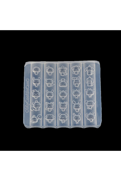 Choice one size ♥Cartoon Animal Rabbit Cat Dog Relief Nail Art Silicone Mold ...