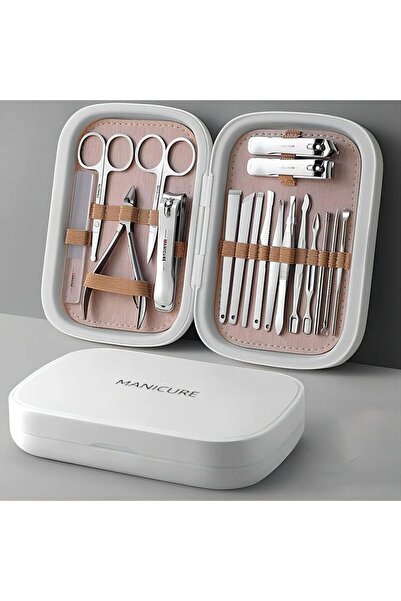 choice2 WHITE High quality 18-piece set A professional stainless steel nail c...