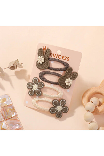 Choice1 FJ4842-4C 4Pcs Rabbit Flower Hairclips Cute Bunny Fabric Hairpins But...