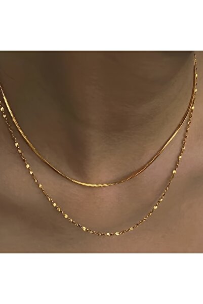 Choice1 YF5310-2 New Double Layer Necklace Women's Simple Fashion Petal Chain...