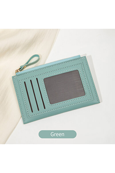 Choice3 QB343-Green Fashionable Ultra-Thin Women's Card Bag Simple Mini Compa...