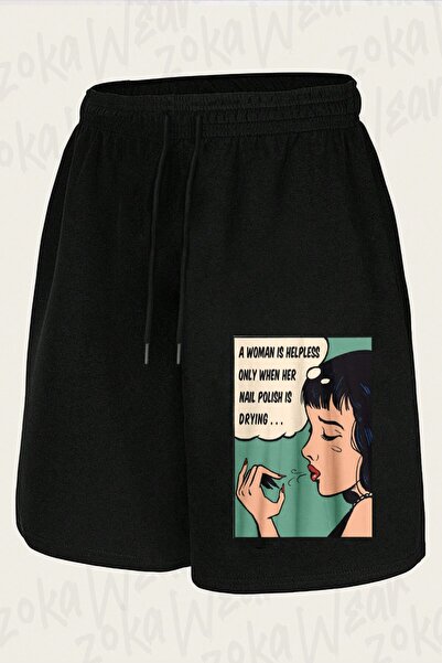 ZOKAWEAR Unisex Women's Design Printed Shorts with Nail Polish Design