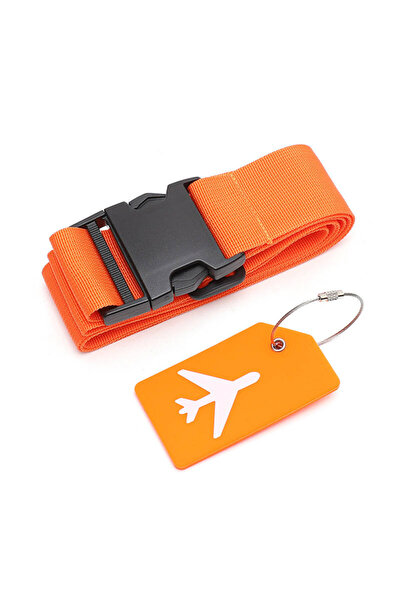 Choice3 Orange Set Luggage Strap Set with Luggage Tag Multiple Colors of Lugg...