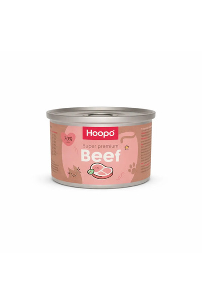 Hoopo Hrană umedă premium pentru pisici, Hoopo, Vită, 200 g