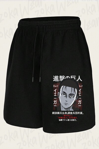 ZOKAWEAR Unisex Aot Eren Yeagerr Anime Design Printed Shorts
