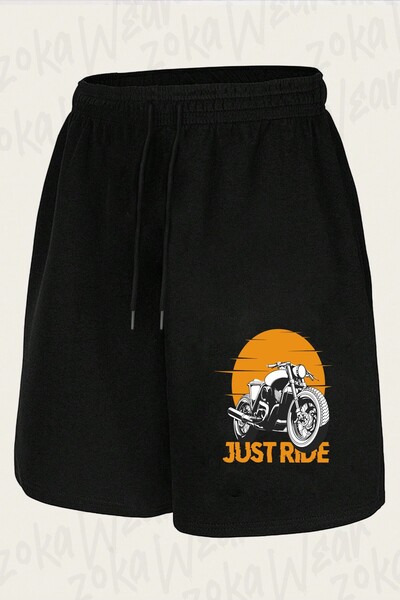 ZOKAWEAR Unisex Just Ride Wild Biker Design Printed Shorts