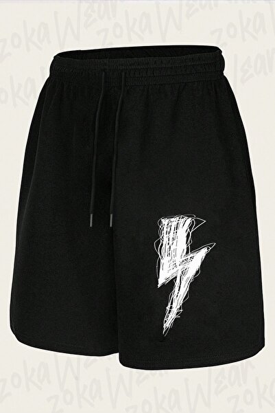 ZOKAWEAR Unisex Şimşek 3 Design Printed Shorts