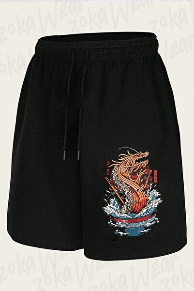 ZOKAWEAR شورت مطبوع بتصميم Dragon v7 للجنسين