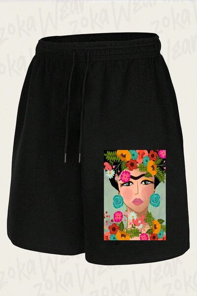 ZOKAWEAR Unisex Frida Floral Art Design Printed Shorts