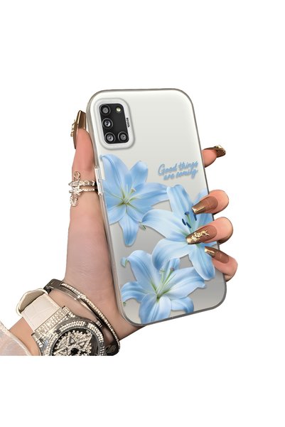 Hontinga Samsung Galaxy A31 Compatible Silicone Edge Hard Back Case Couple Ph...