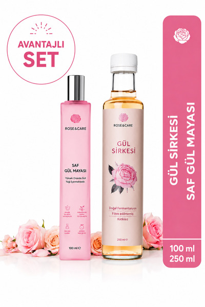 Rose and Cure Saf Gül Mayası & Saf Gül Sirkesi Avantajlı Set