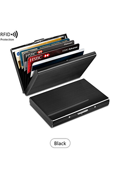 Choice5 AB029-Black RFID shielded ID holder simple and ultra-thin portablesta...
