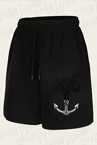 ZOKAWEAR Unisex Tree and Anchor Sailor Design Printed Shorts