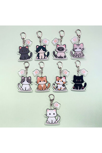 Choice4 5 cm 10 1/9PCS Cartoon Pet Cat Lover Acrylic Car Keychain Accessories...