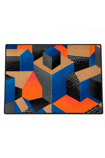 ETÜRKELİ Door Mat Non-Slip Heavy Base Geometric, Patterned Decorative, Easy t...