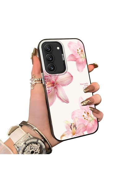Hontinga Samsung Galaxy S22 Compatible Silicone Edge Hard Back Case Couple Ph...