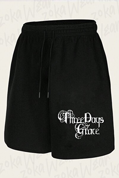 ZOKAWEAR Unisex σορτς με τυπωμένο σχέδιο λογότυπου Three Days Grace