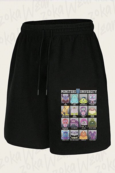 ZOKAWEAR Unisex Monsters University Yearbook Design Printed Shorts