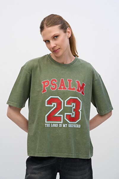 HANIQA Women's Printed Green T-Shirt