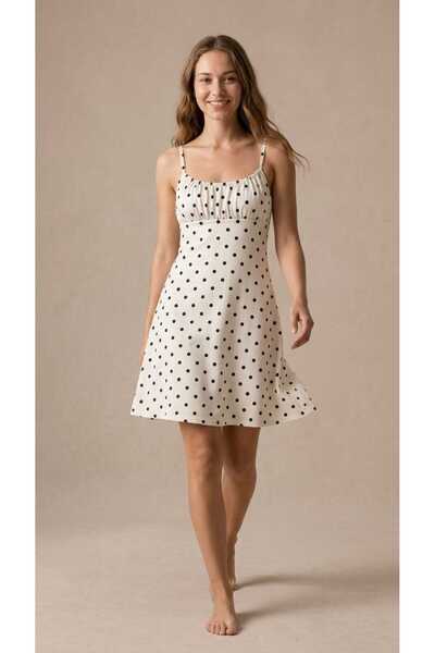 schlank Violessa Strappy Polka Dot Gathered Drawstring Strap Soft Elastane Mi...