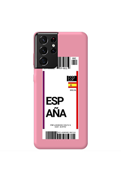 Other Samsung S21 Ultra Espana Arrival Pink Colored Silicone TPU Θήκη