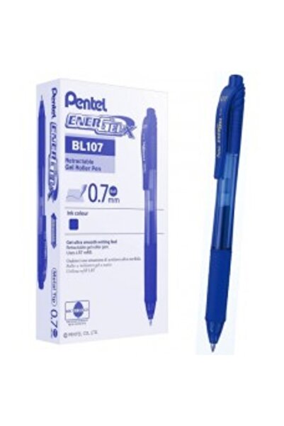 Pentel Energel 0.7 mm Press Gel Pen Blue / Bl107C (12 Pieces)