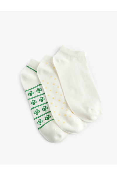 Koton Cotton Clover Patterned 3-Piece Booties Socks Set
