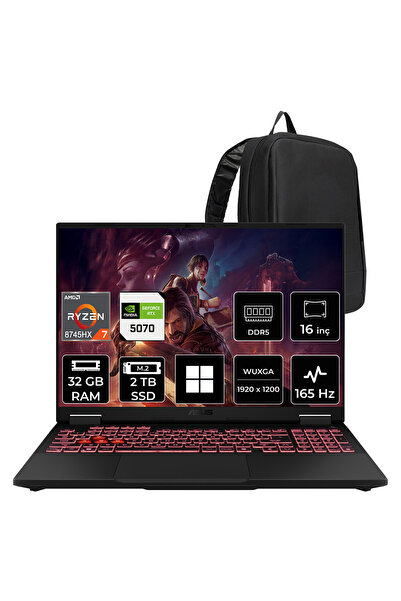 ASUS Tuf Gaming A16 AMD Ryzen 7 8745HX RTX 5070 8GB 115W 32GB RAM 2TB SSD 16"...