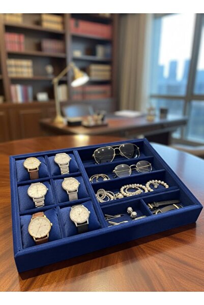 İmpala Kutu Glasses, Watch, Bracelet, Ring, Jewelry Box, Suede Fabric Covered...