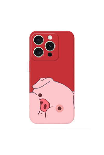 Other Apple iPhone 15 Pro Max Piggy 2 Red Colored Silicone TPU Θήκη