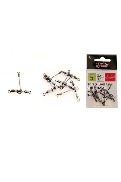 CAPTAIN 5126 Üçlü Uzun T Fırdöndü 5 Adet Black Nikel 6x7