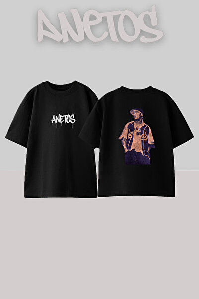 Anetos 50 Cent_70 Dizajn Tiskana Oversize Crna Majica